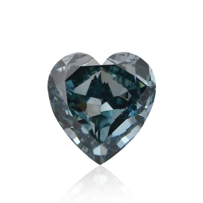 0.50 Green SI1 Fancy Color Heart Diamond