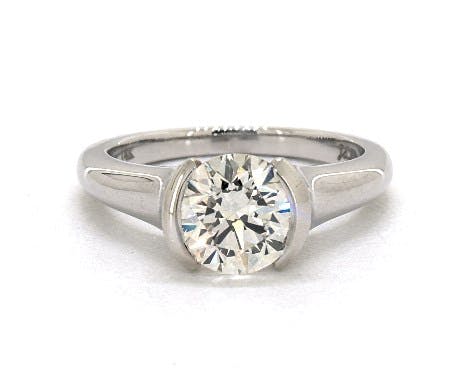 engagement ring settings - half-bezel