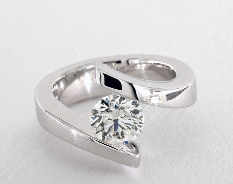 engagement ring setting - tension-set diamond