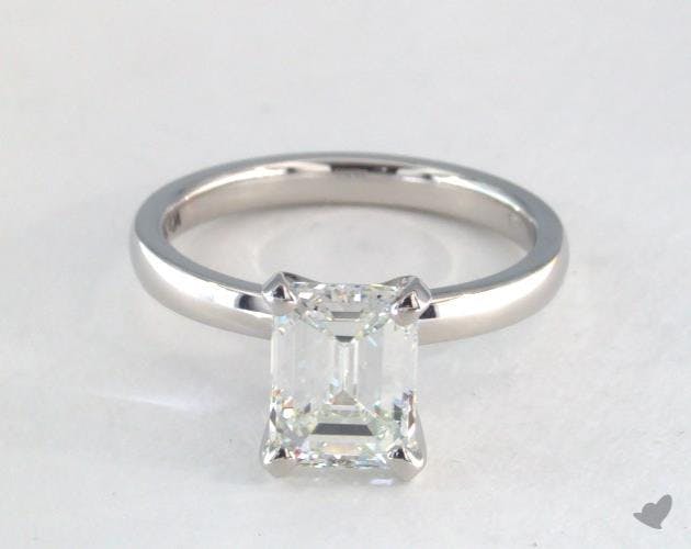 emerald & asscher cut diamonds - 1.5ct J solitaire engagement ring