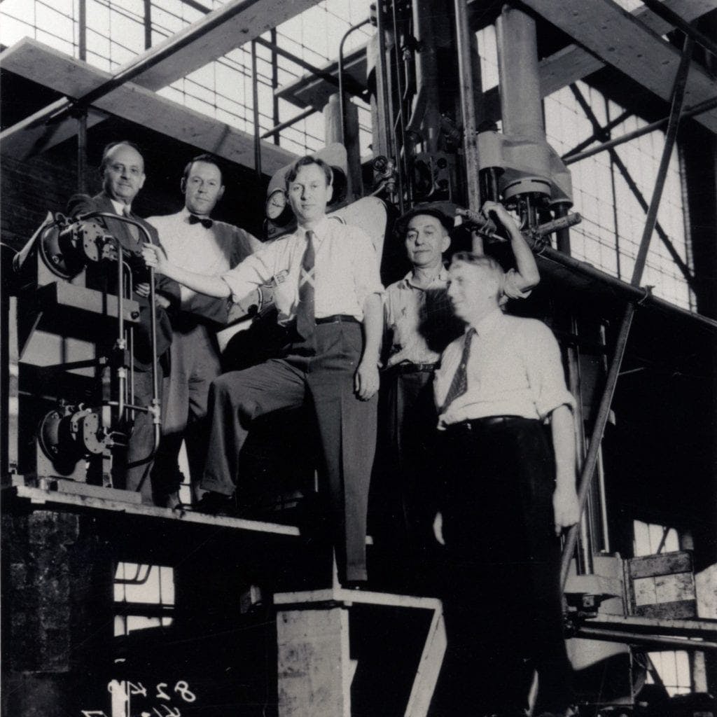 lapidary technology history - Members of GE's early 1950s Project Superpressure team. Courtesy of the H. Tracy Hall Foundation
