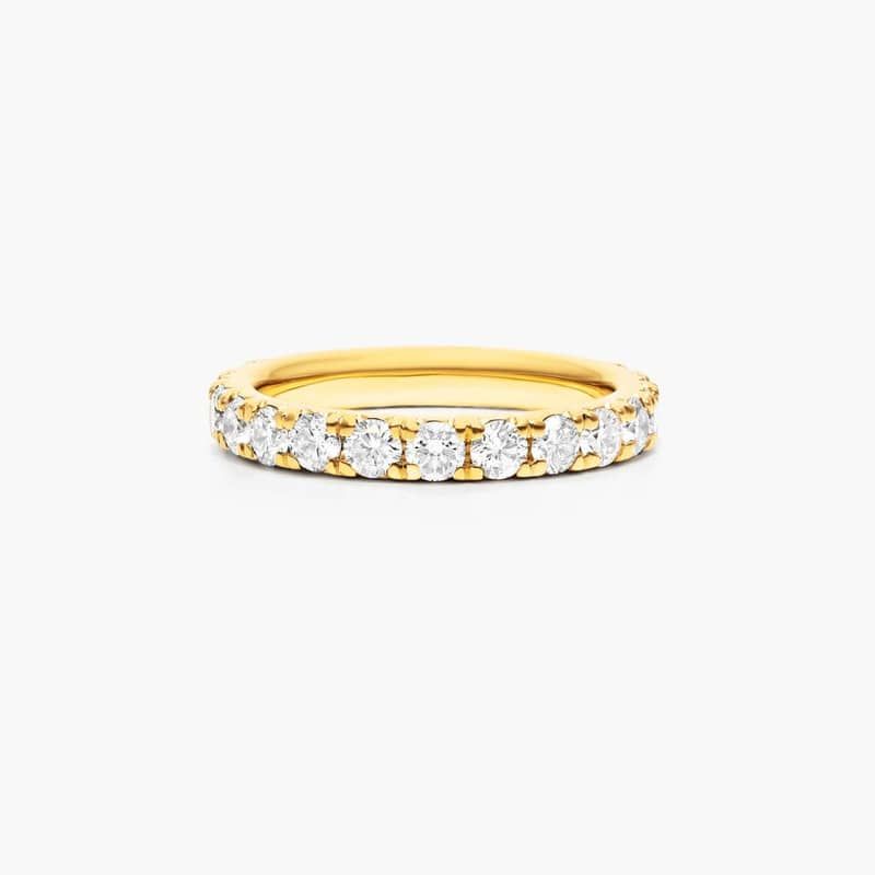 14K Yellow Gold French pavé Lab-Created Diamond Eternity Ring (0.75 CTW F-G / VS2-SI1)