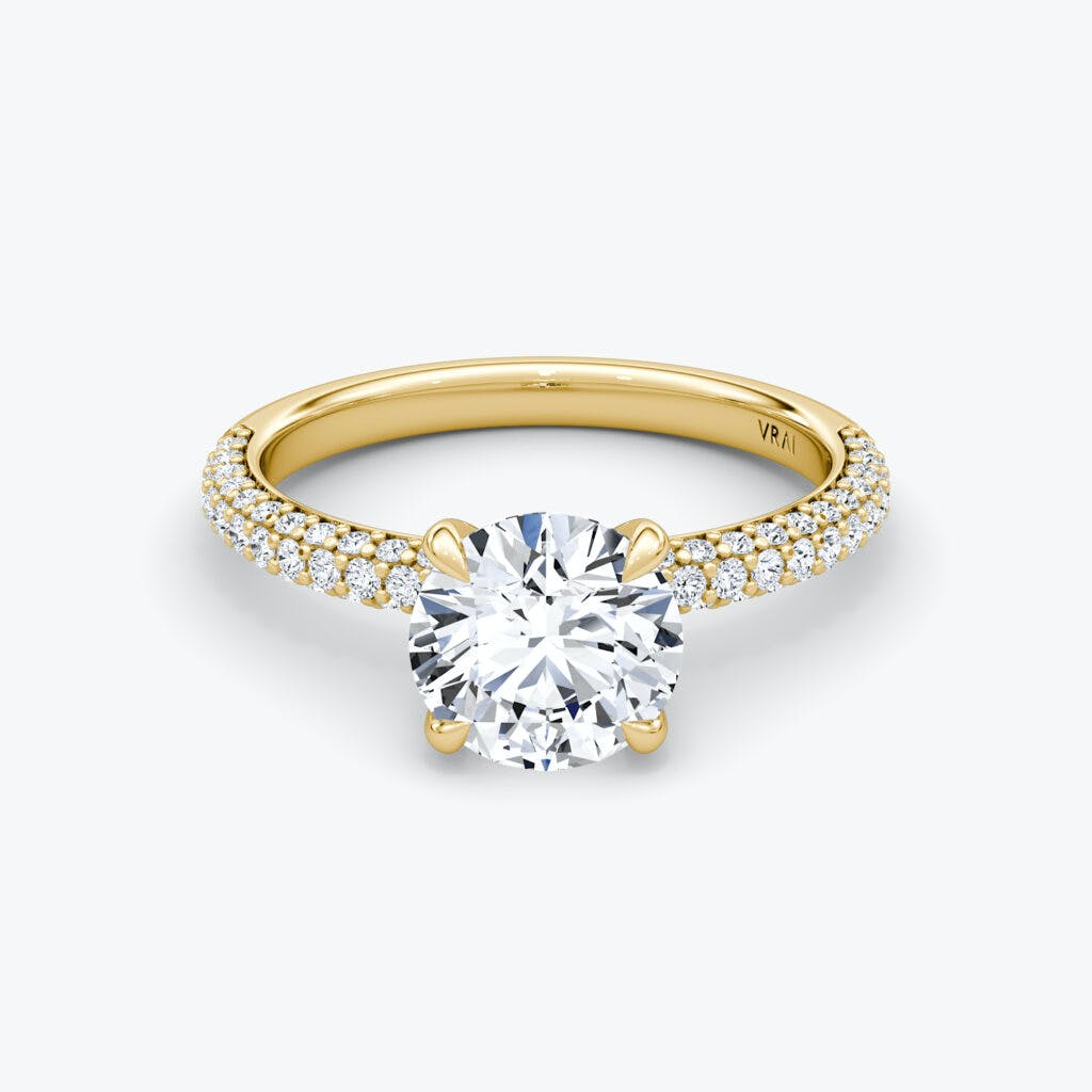 The Pavé Dome Round Brilliant Engagement Ring VRAI