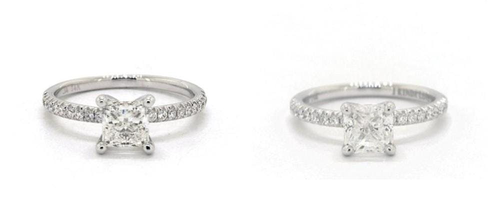 1ct princess vs radiant engagement ring - radiant-cut diamonds