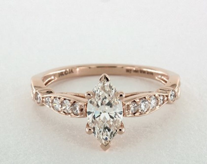 vintage engagement ring - marquise-cut diamonds