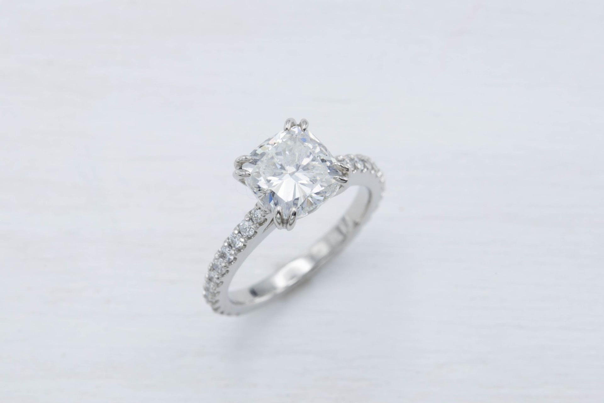 cushion-cut diamonds - 2.1 carat cushion engagement ring