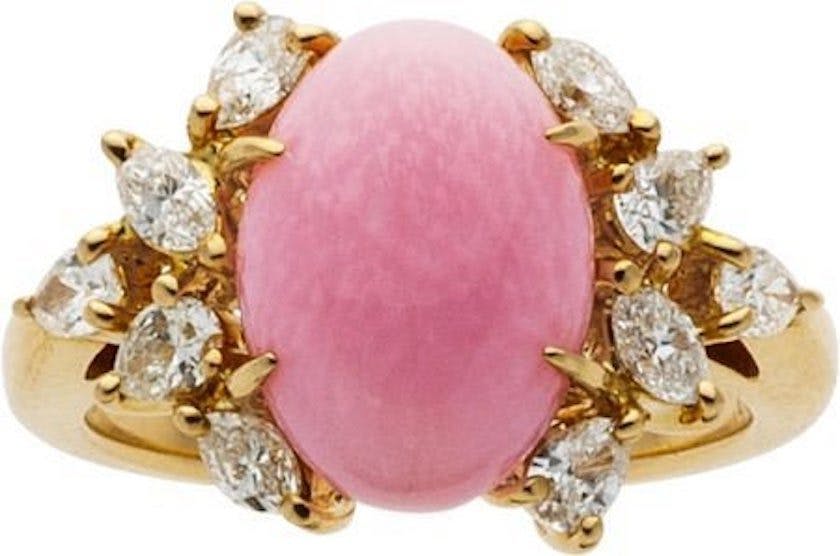 pink conch pearl ring - Mikimoto