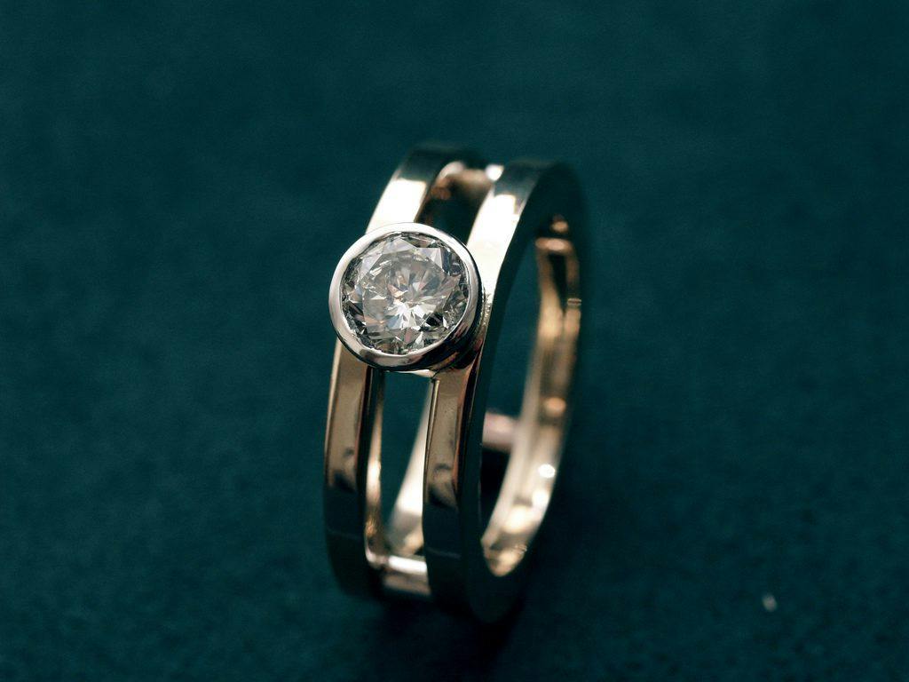 bezel-set diamond ring - protective gem settings
