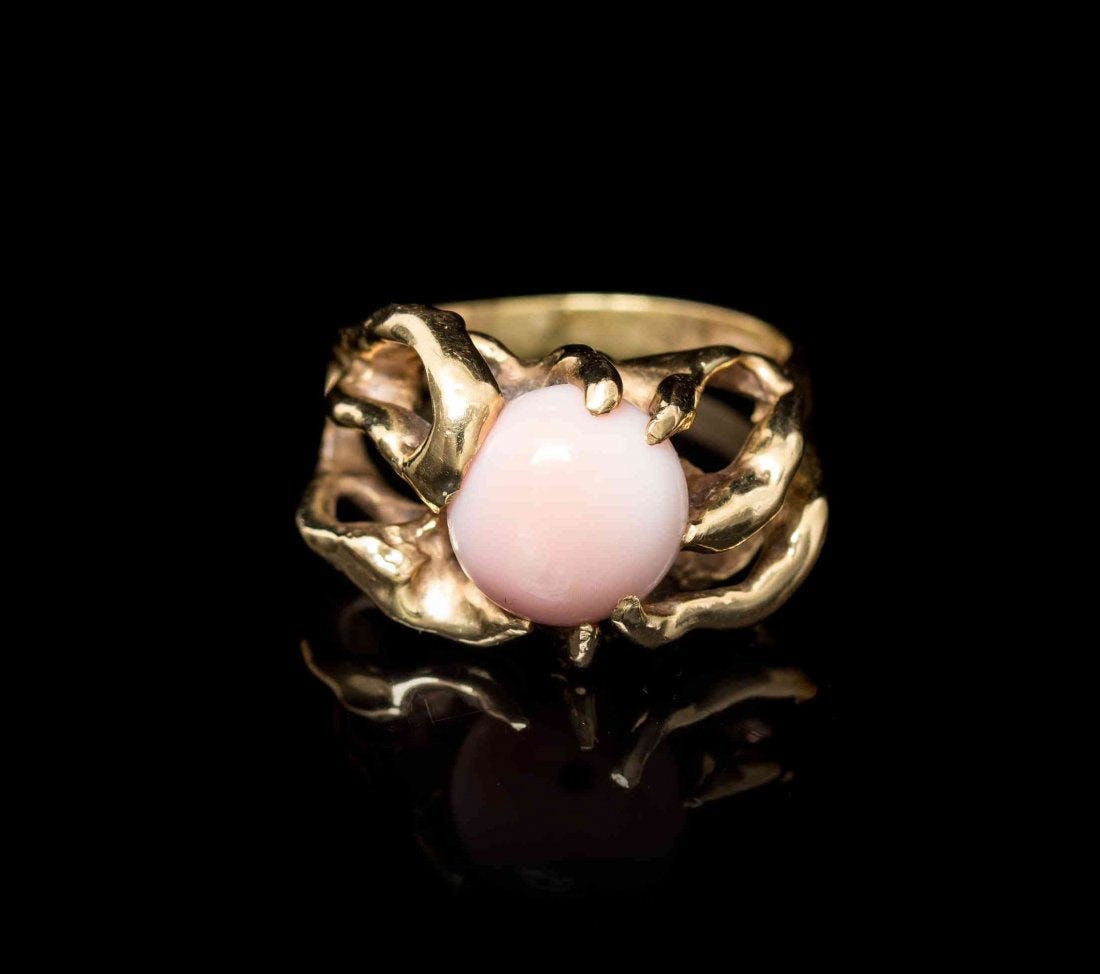 pink conch pearl ring