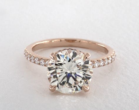 3.17ct rose gold pave engagement ring - what carat diamond should I choose