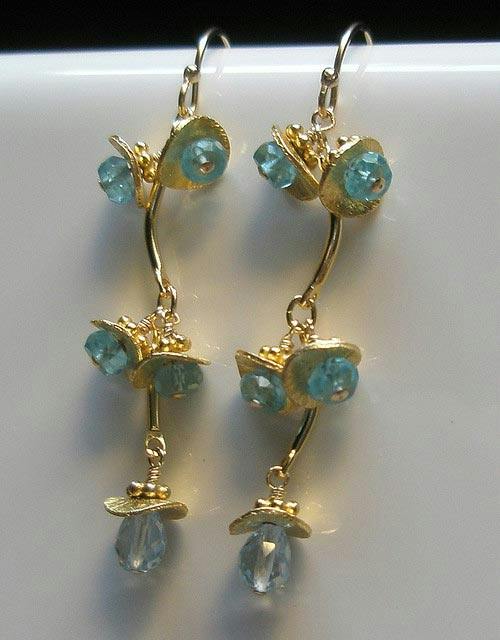 earrings - topaz and apatite