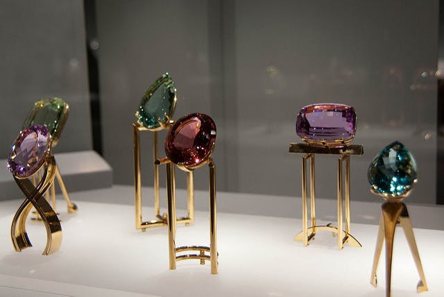 museum display - birthstone gems