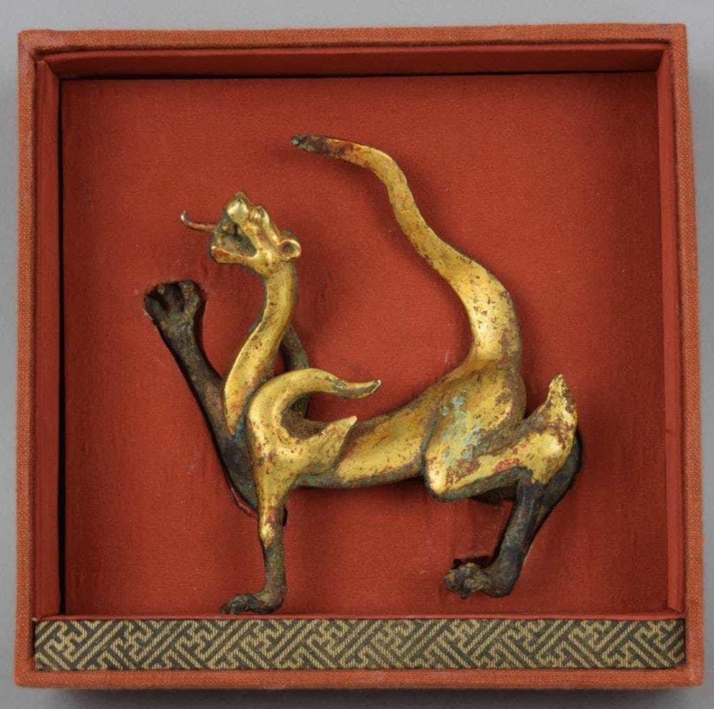 bronze figure with cuprite and malachite patinas - China