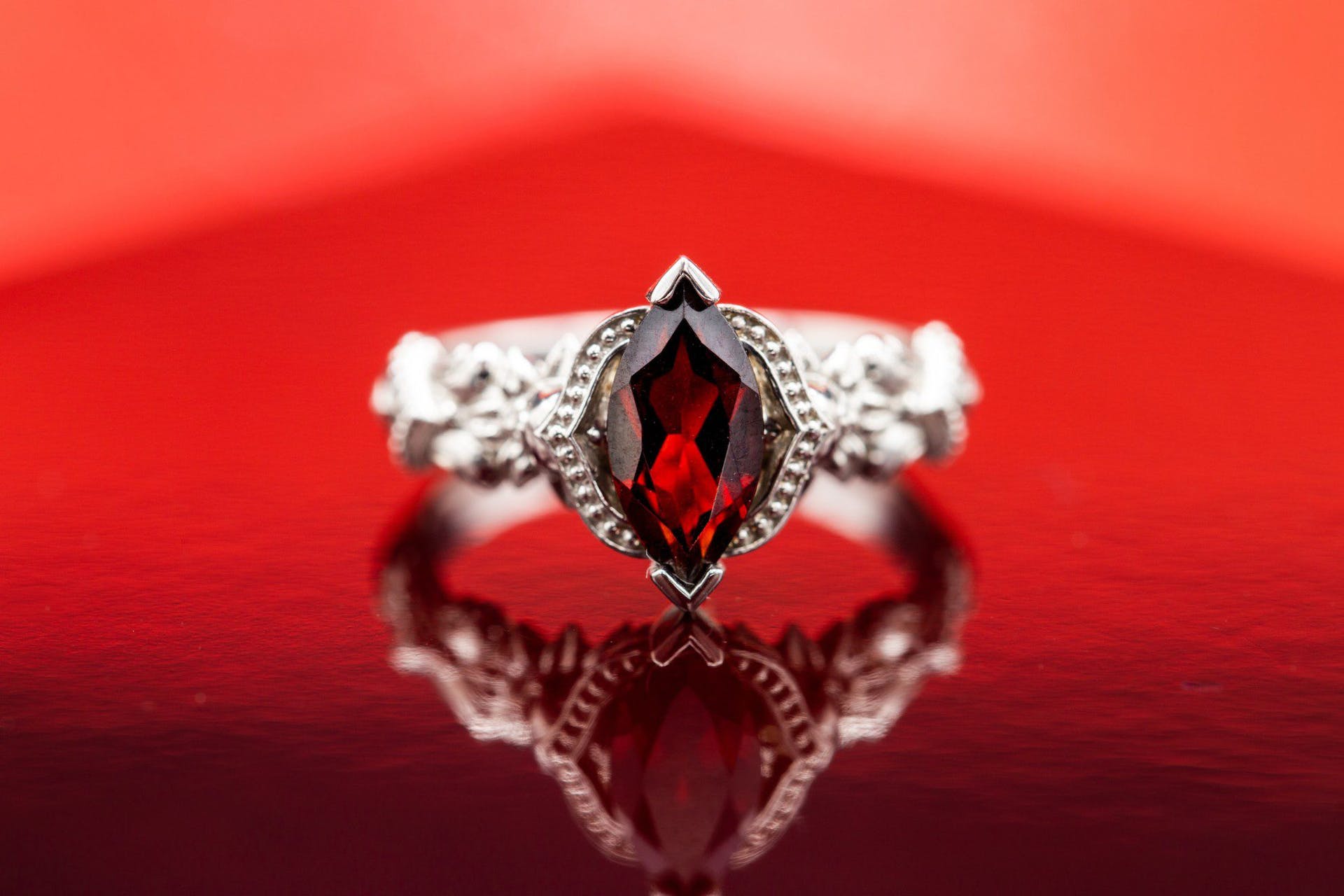 marquise-cut garnet - garnet engagement ring stones