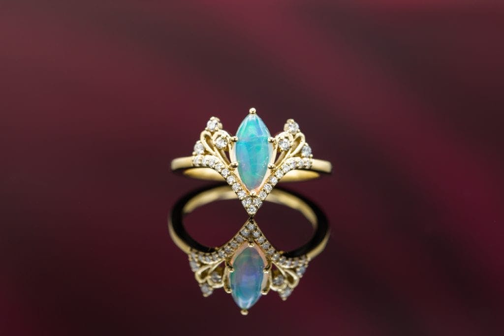 marquise cab opal - opal engagement ring stone