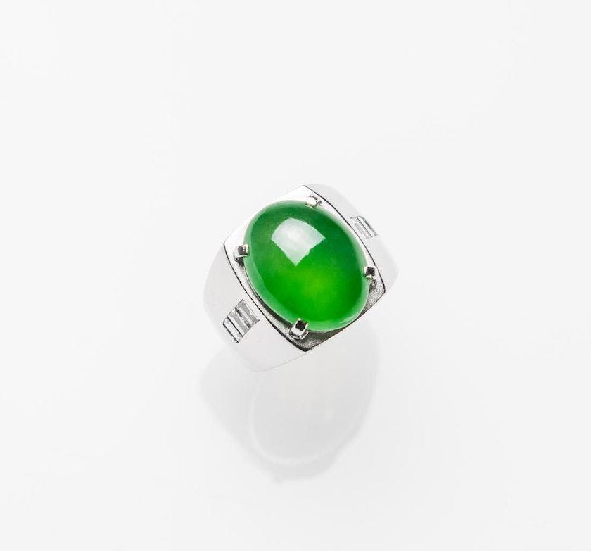 Type A jade engagement ring