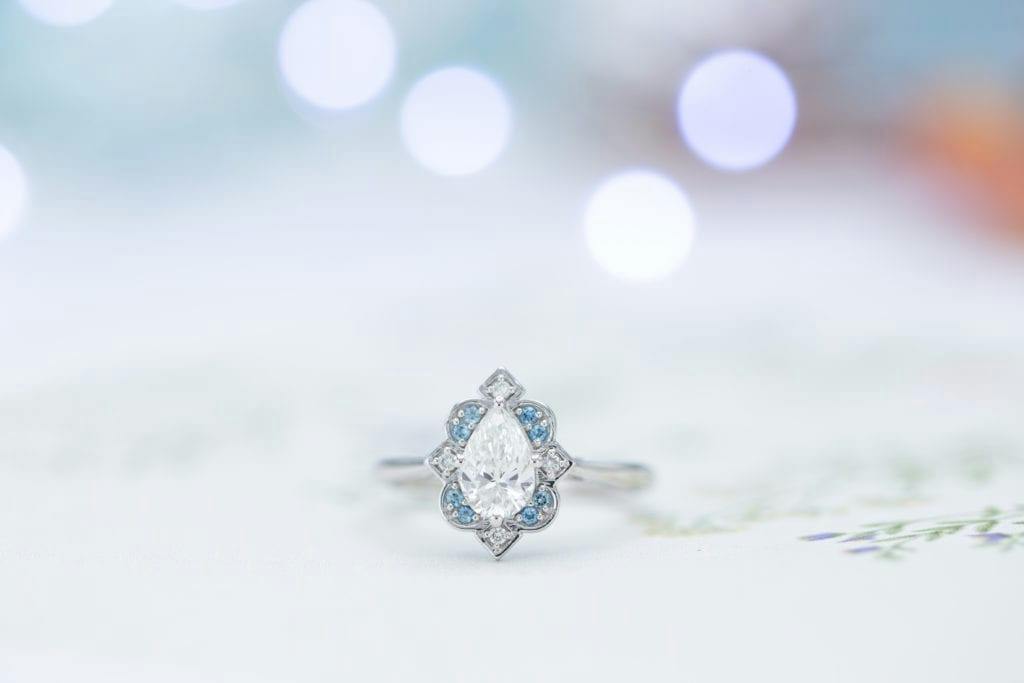 pear-cut diamond engagement ring