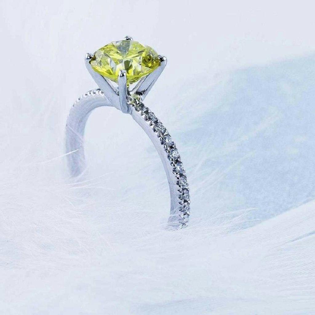 yellow diamond ring - classic engagement ring stones