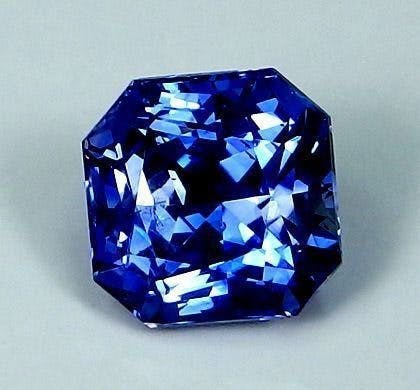 GIA-certified octagonal mixed-cut sapphire