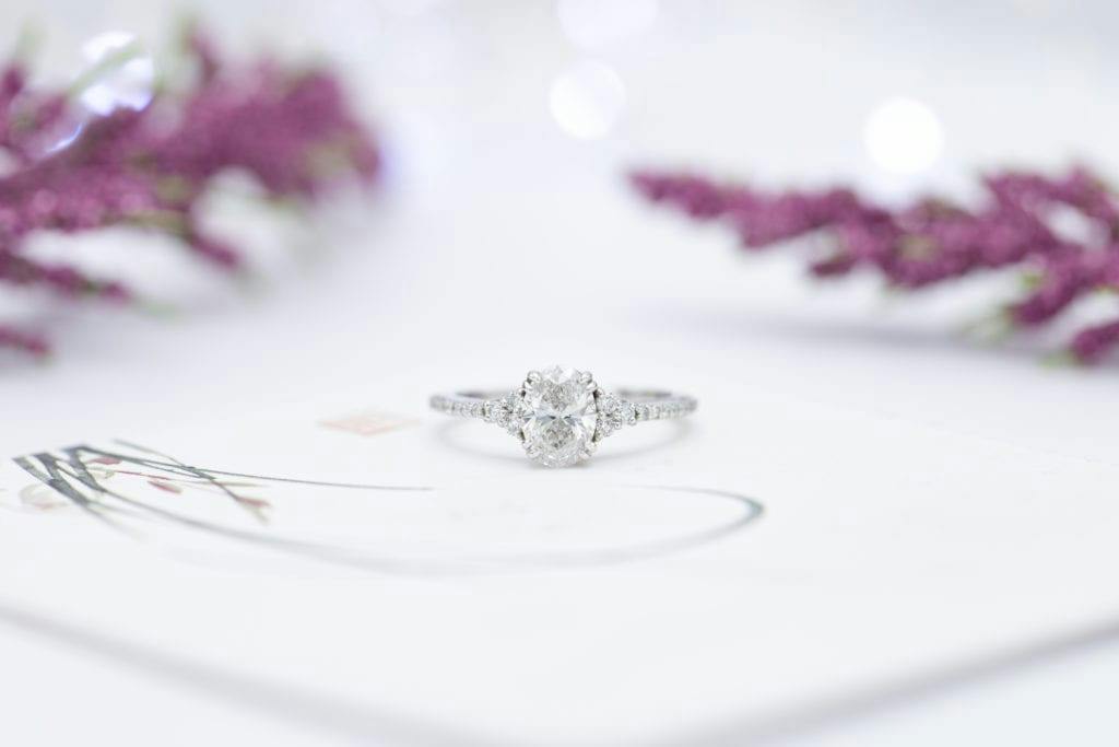 oval-cut diamond engagement ring
