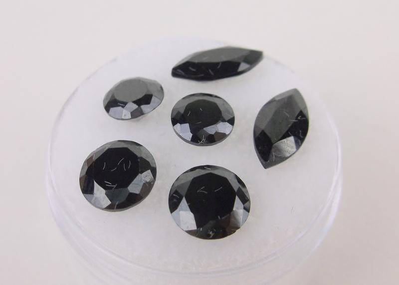faceted obsidians