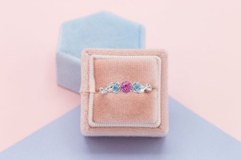 pink spinel engagement ring - Lorelei