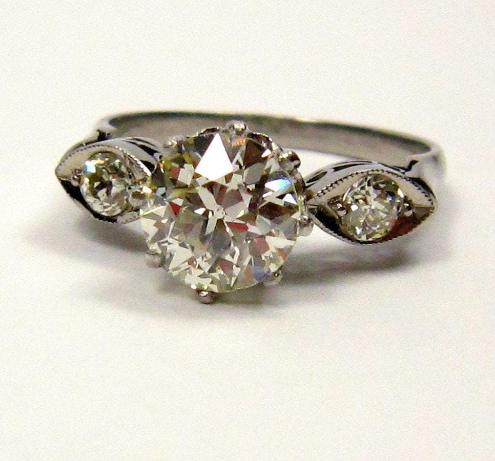 Art Deco engagement ring with OEC diamond