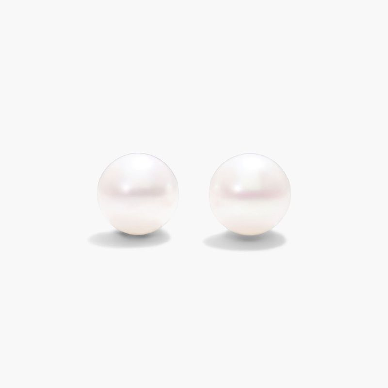 14K White Gold Akoya Cultured Pearl Earrings (6.0-6.5mm)