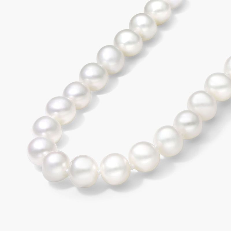 14K Yellow Gold Freshwater Cultured Pearl Fish Clasp 18" Necklace (6.0-7.0mm)