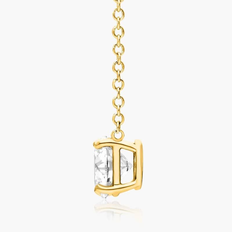 14K Yellow Gold Four Prong Basket Solitaire Lab Created Diamond Pendant (0.25 CTW - F-G / VS2-SI1)