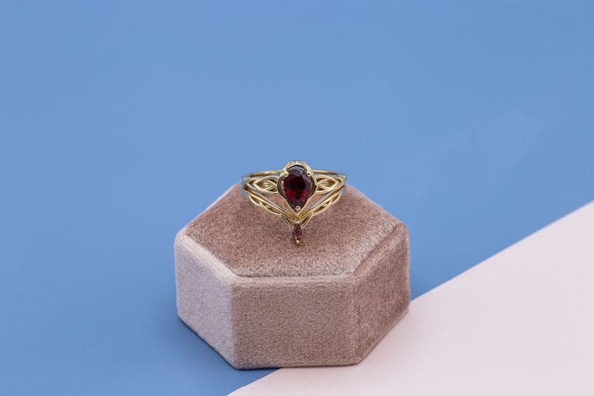 red spinel engagement ring - Catalin