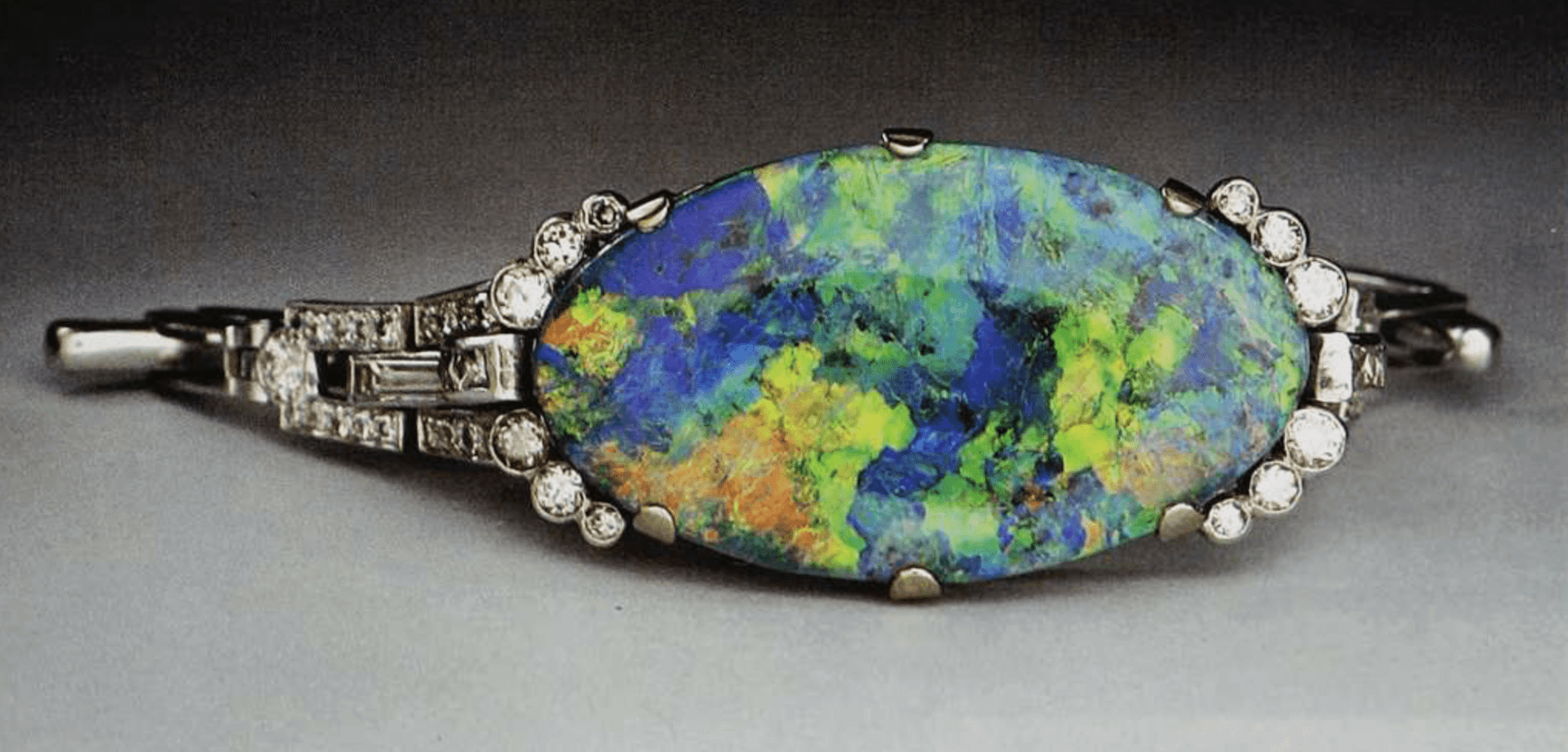 Black Opal, Australia (Stone in Bracelet ~ 20 carats) - opal gems