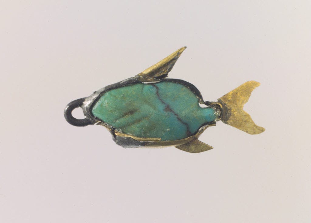 turquoise and gold pendant - Ancient Egypt