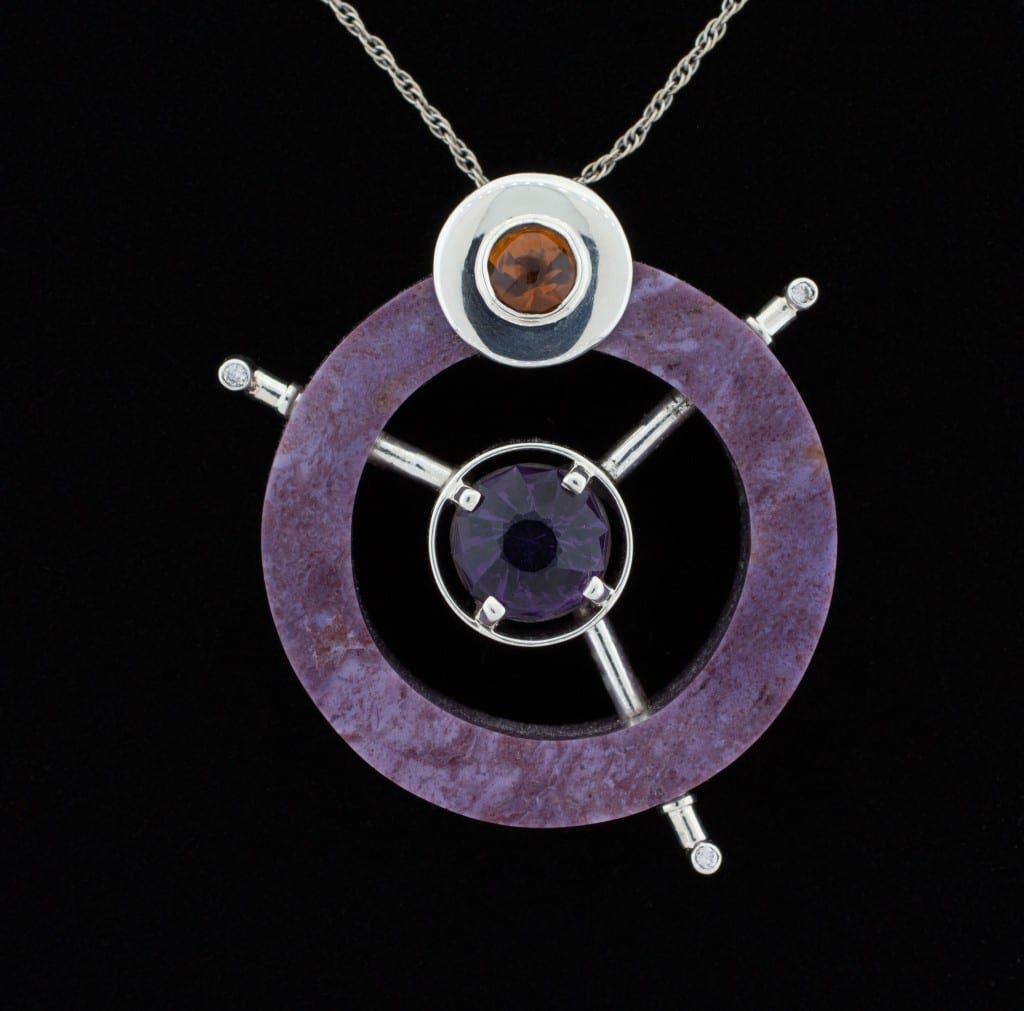 Turkish Purple Jade Jewelry - Silver Necklace