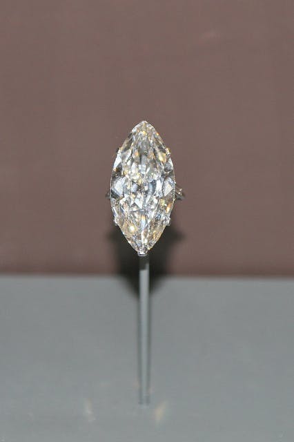 fancy gem cuts - marquise-cut diamond in a Cartier ring