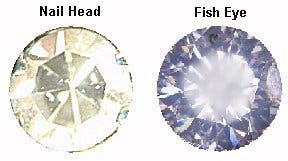 nail head and fish eye effect - diamond cuts