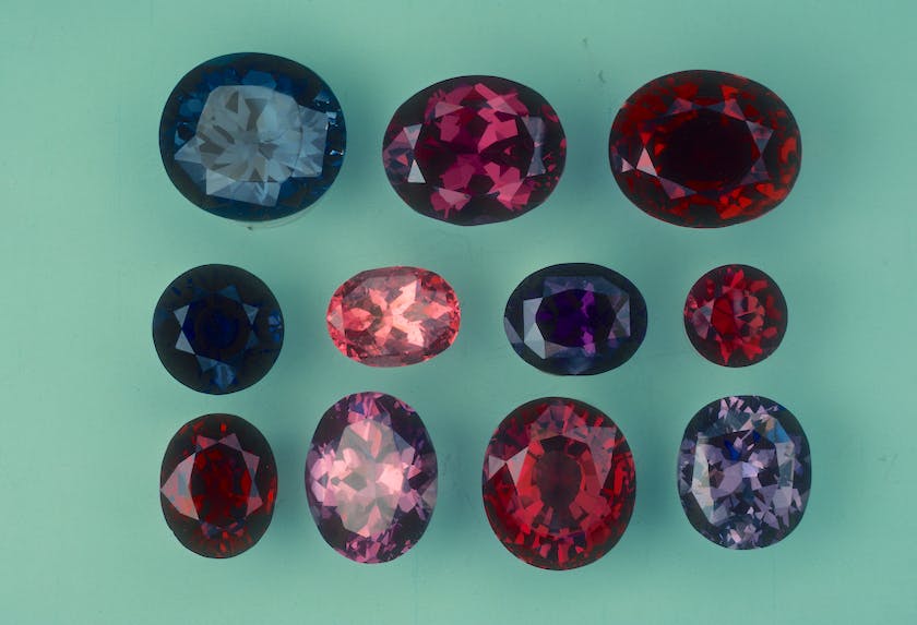 spinels in various colors
