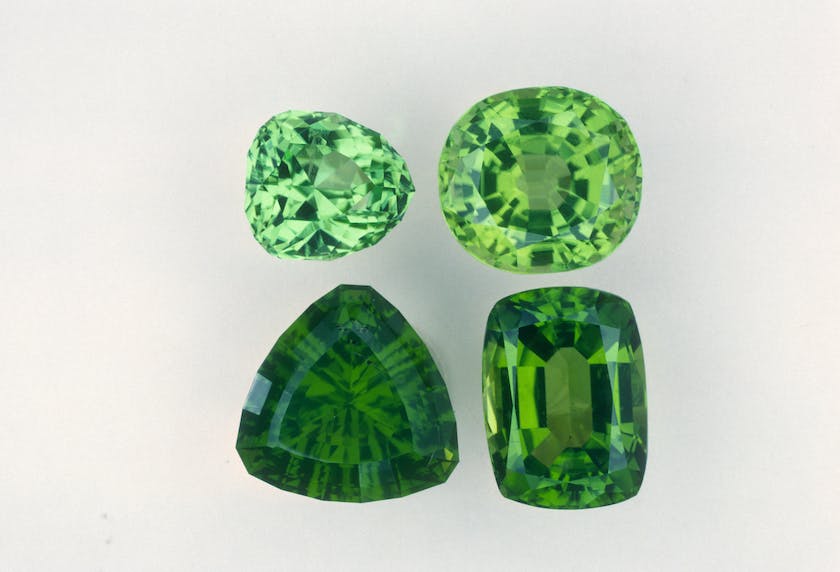 faceted peridots - various locations