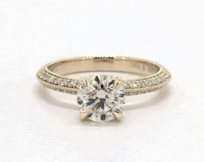 M color pave engagement ring