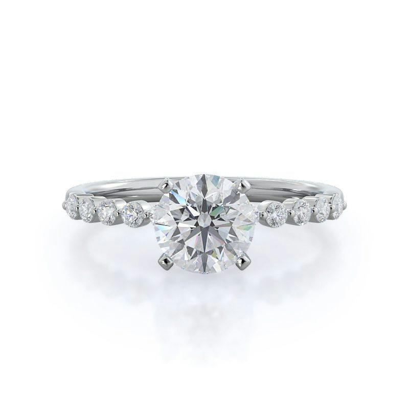 Under Bezeled Accent Diamond Engagement Ring With Clarity