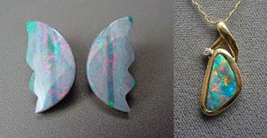 gemstone doublets - unset and set opals