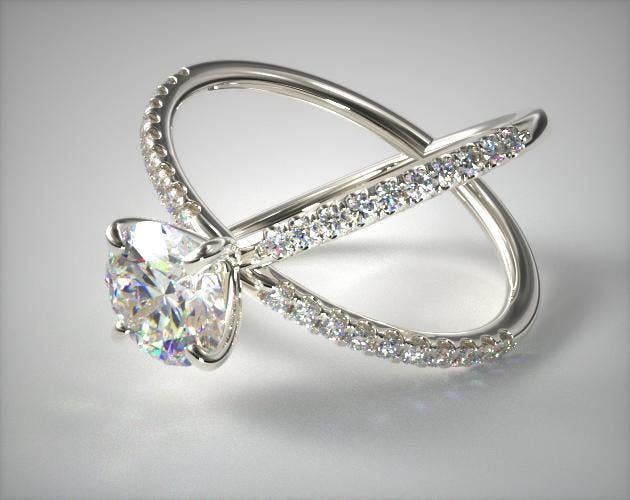 criss-cross - engagement ring setting