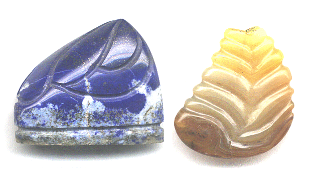 Lapis and Agate Stand-Alone Carvings 