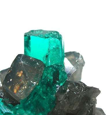 emerald symbolism - crystal on calcite