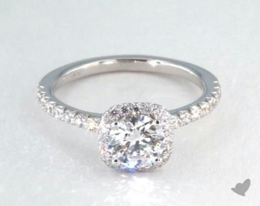 e color diamond halo engagement ring