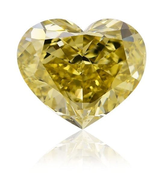 heart shaped fancy deep si1 chameleon diamond