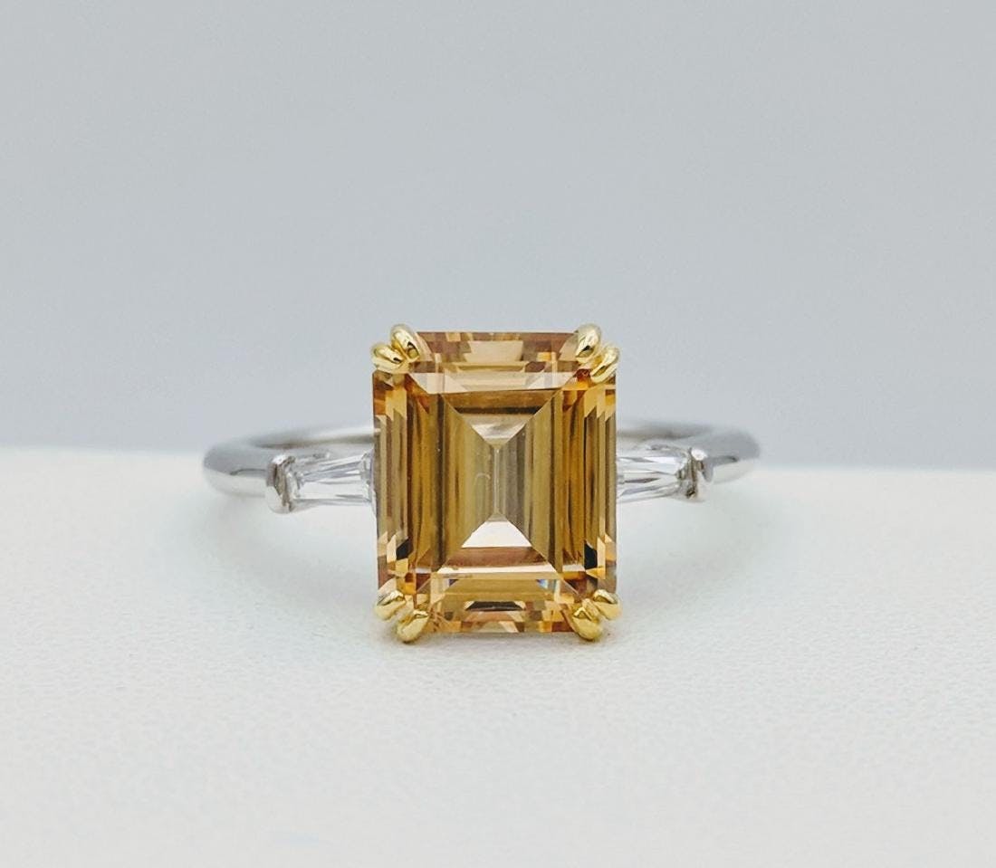 mixed metal citrine engagement ring