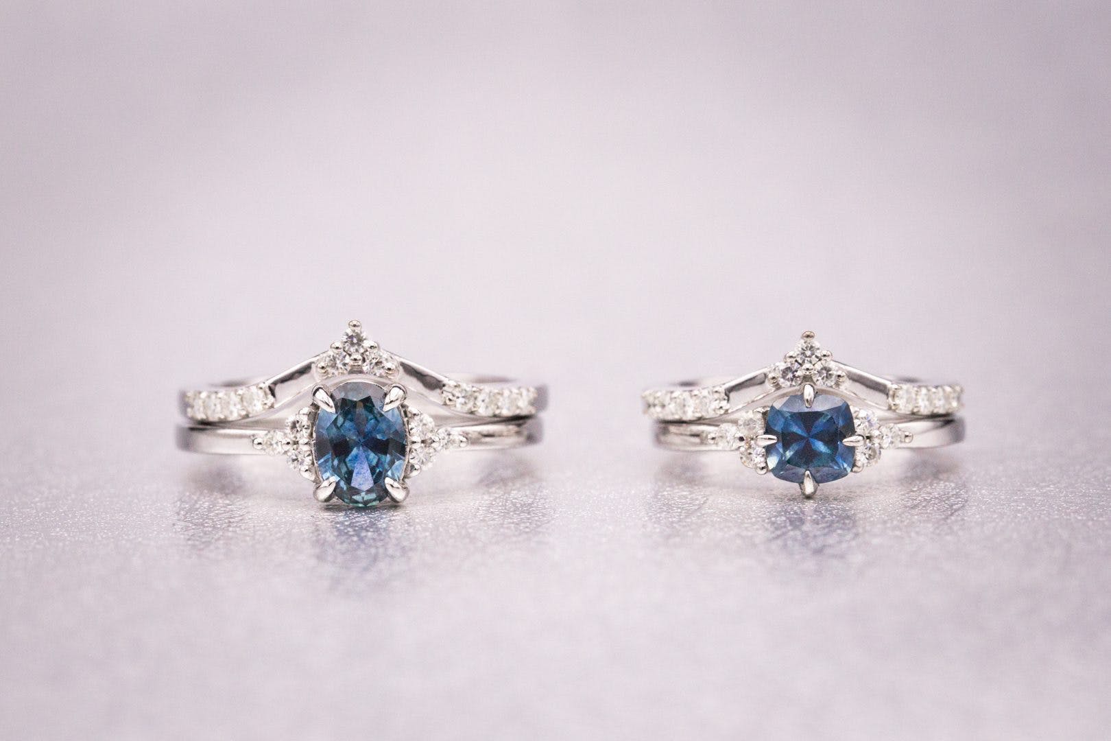 montana sapphires - matching rings
