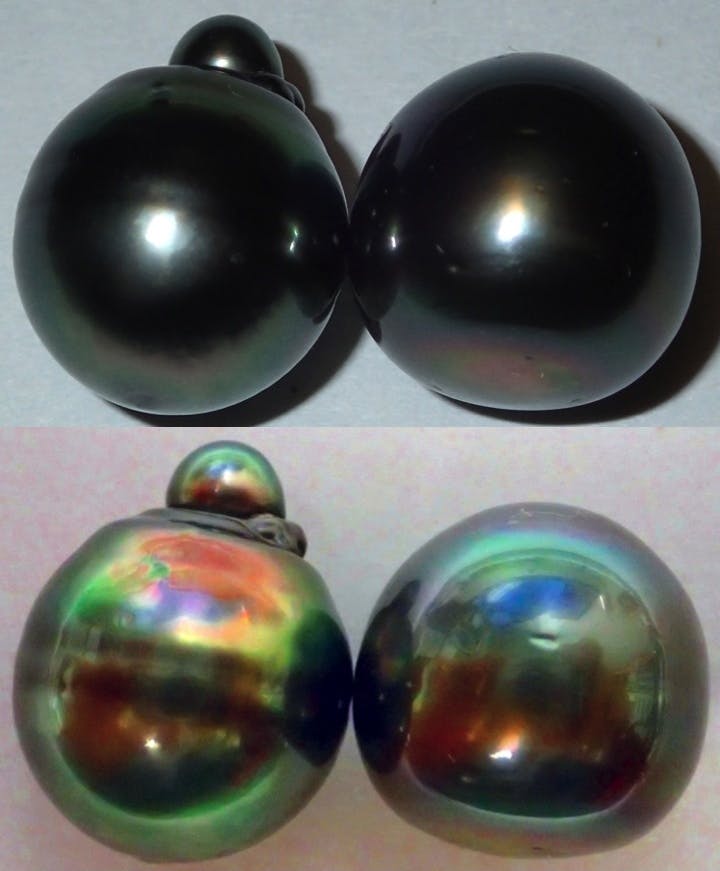 Body color and orient of black pearls