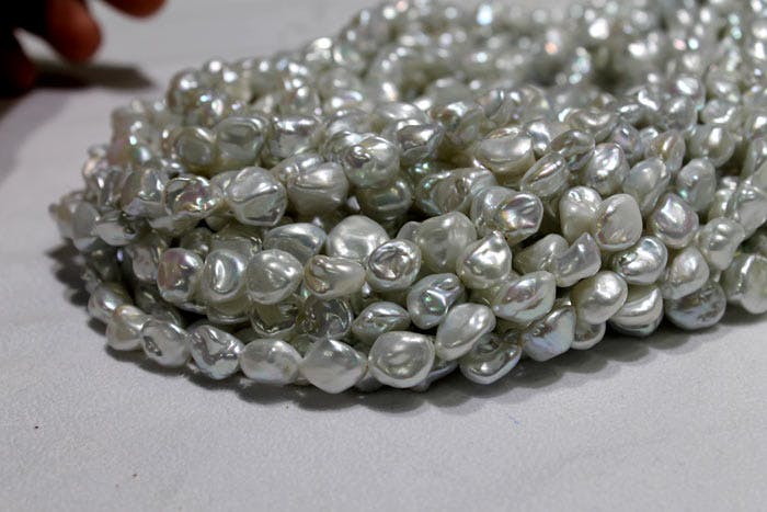 Silver Keshi pearls